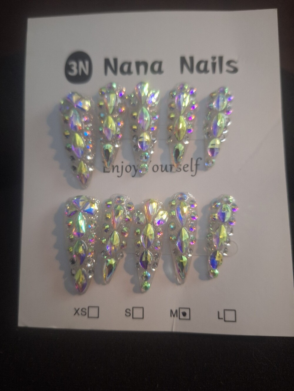 Iridescent Crystal Press-On Nails - Holographic Clear